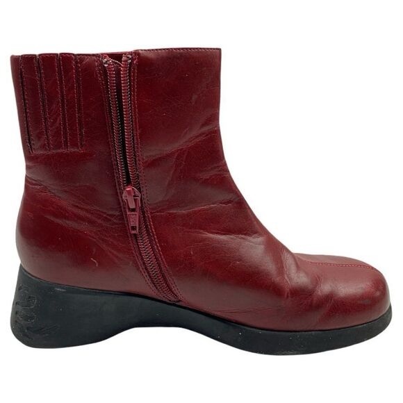 Esprit Womens Burgundy Jules Side Zip Ankle Boot US 4 - Picture 2 of 13